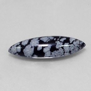 Ossidiana fiocco di neve naturale nero da 6,42 ct, marchesa, opaco