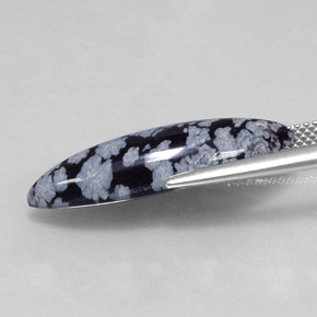 Ossidiana fiocco di neve naturale nero da 6,42 ct, marchesa, opaco