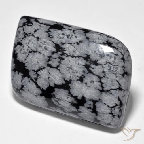 Ossidiana fiocco di neve Nero grigio-bianco naturale da 38.10 ct, Taglio a fantasia, Opaco