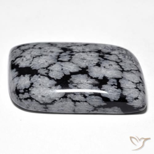 Ossidiana fiocco di neve Nero grigio-bianco naturale da 38.10 ct, Taglio a fantasia, Opaco