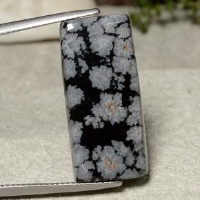 Ossidiana fiocco di neve Fiocco di neve naturale da 14.09 ct, Taglio a baguette, Opaco