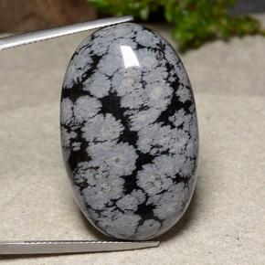 Ossidiana fiocco di neve naturale multicolore da 39,18 ct, taglio ovale, opaco