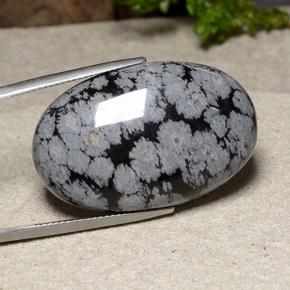 Ossidiana fiocco di neve naturale multicolore da 39,18 ct, taglio ovale, opaco