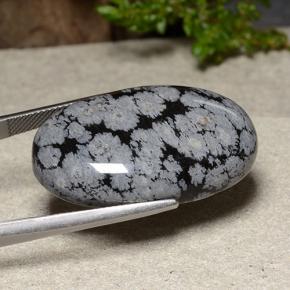 Ossidiana fiocco di neve naturale multicolore da 39,18 ct, taglio ovale, opaco