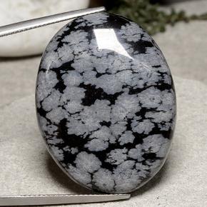 Ossidiana fiocco di neve naturale multicolore da 43,07 ct, taglio ovale, opaco