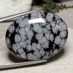 Ossidiana fiocco di neve naturale multicolore da 43,07 ct, taglio ovale, opaco