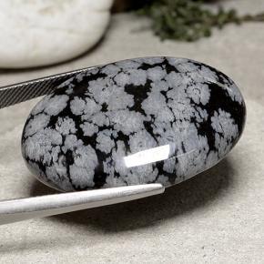 Ossidiana fiocco di neve naturale multicolore da 43,07 ct, taglio ovale, opaco