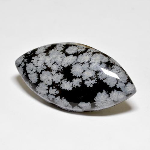 Ossidiana fiocco di neve naturale multicolore da 34,59 ct, marchesa, opaco