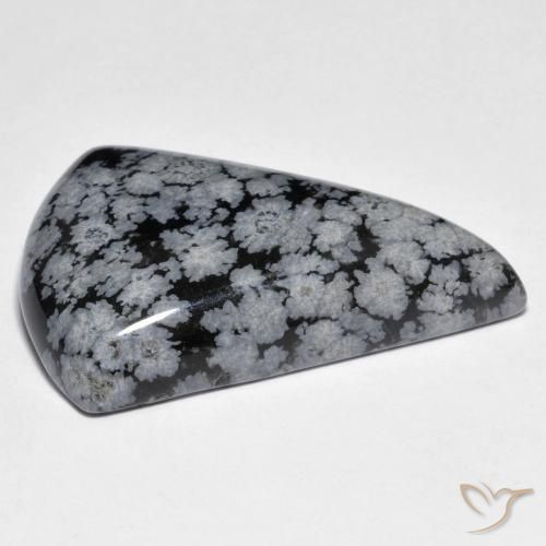 Ossidiana fiocco di neve Nero grigio-bianco naturale da 28.63 ct, Forma a pera, Opaco