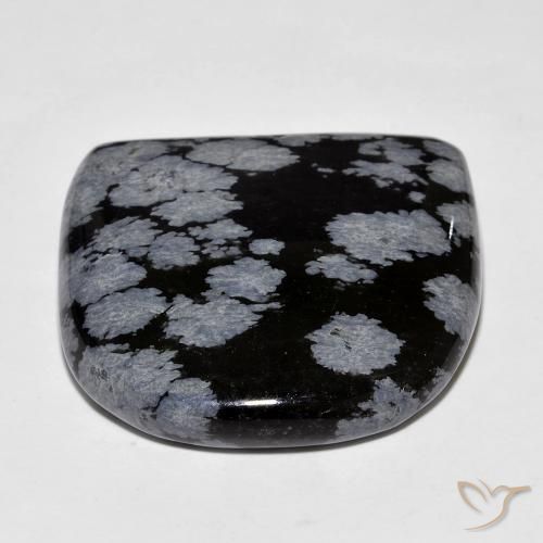Ossidiana fiocco di neve Nero grigio-bianco naturale da 35.68 ct, Taglio a fantasia, Opaco