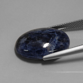 Sodalite naturale blu da 11,75 ct, taglio ovale, opaco