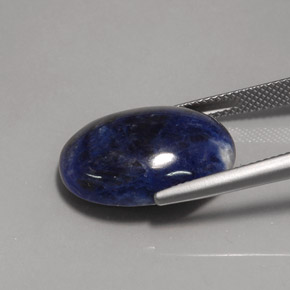 Sodalite naturale blu da 12,23 ct, taglio ovale, opaco
