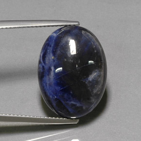 Sodalite naturale blu da 12,79 ct, taglio ovale, opaco