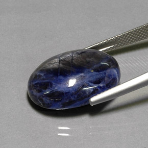 Sodalite naturale blu da 12,79 ct, taglio ovale, opaco