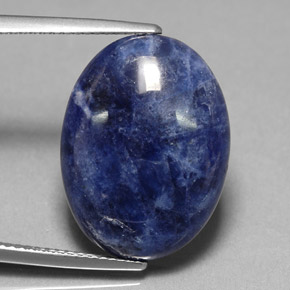 Sodalite naturale blu da 10,96 ct, taglio ovale, opaco
