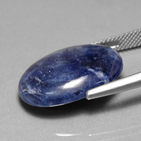 Sodalite naturale blu da 10,96 ct, taglio ovale, opaco