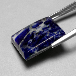 Sodalite naturale blu da 16,13 ct, baguette, opaco