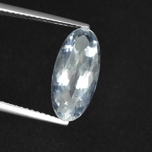 Sodalite naturale bianco da 2,85 ct, taglio ovale, VS
