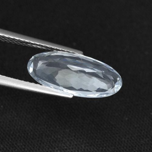 Sodalite naturale bianco da 2,85 ct, taglio ovale, VS