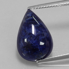 Sodalite naturale blu da 5,58 ct, taglio a pera, opaco