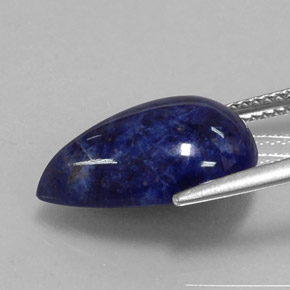 Sodalite naturale blu da 5,58 ct, taglio a pera, opaco
