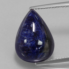 Sodalite Viola Blu naturale da 9.48 ct, Forma a pera, Opaco