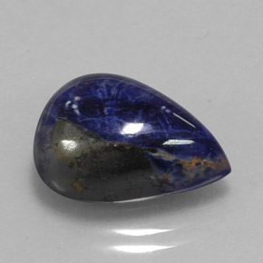 Sodalite Viola Blu naturale da 9.48 ct, Forma a pera, Opaco