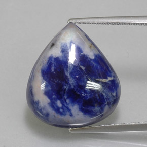 Sodalite Viola Blu naturale da 12.26 ct, Forma a pera, Opaco