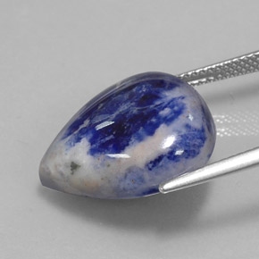Sodalite Viola Blu naturale da 12.26 ct, Forma a pera, Opaco