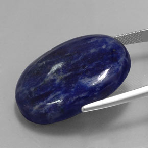 Sodalite blu viola naturale da 41,08 ct, taglio ovale, opaco