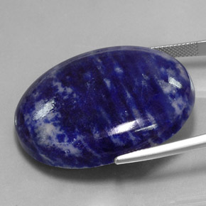 Sodalite naturale blu da 66,87 ct, taglio ovale, opaco