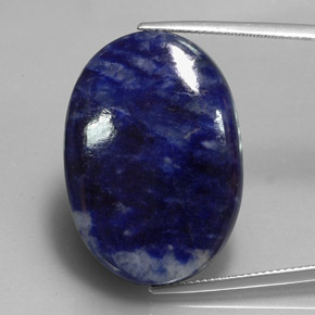 Sodalite naturale blu da 31,17 ct, taglio ovale, opaco