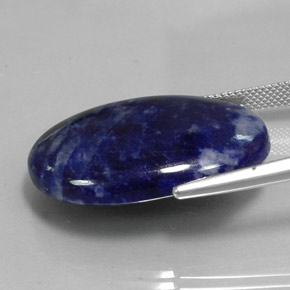 Sodalite naturale blu da 31,17 ct, taglio ovale, opaco