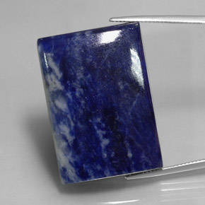 Sodalite naturale blu da 60,46 ct, baguette, opaco