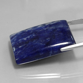 Sodalite naturale blu da 60,46 ct, baguette, opaco