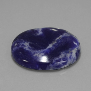 Sodalite naturale blu da 37,31 ct, taglio ovale, opaco