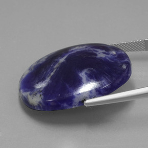 Sodalite naturale blu da 37,31 ct, taglio ovale, opaco