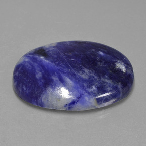 Sodalite blu viola naturale da 38,14 ct, taglio ovale, opaco