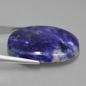 Sodalite blu viola naturale da 38,14 ct, taglio ovale, opaco