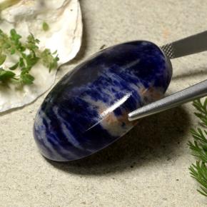 Sodalite Blu scuro naturale da 59.51 ct, Taglio ovale, Opaco
