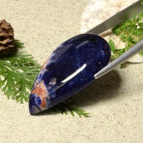 Sodalite Viola Blu naturale da 31.37 ct, Forma a pera, Opaco