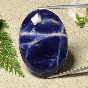 Sodalite naturale blu da 40,74 ct, taglio ovale, opaco