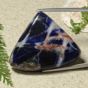 Sodalite naturale blu da 48,92 ct, trillion, opaco