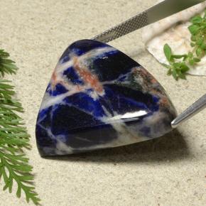 Sodalite naturale blu da 48,92 ct, trillion, opaco