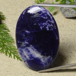Sodalite viola blu naturale da 33,21 ct, taglio ovale, opaco
