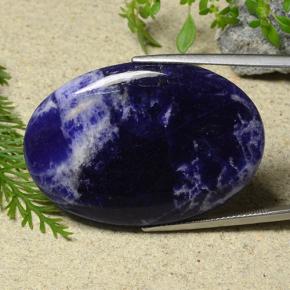 Sodalite viola blu naturale da 33,21 ct, taglio ovale, opaco