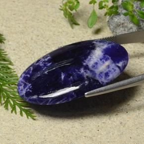 Sodalite viola blu naturale da 33,21 ct, taglio ovale, opaco