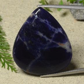 Sodalite naturale multicolore da 32,53 ct, taglio a pera, opaco