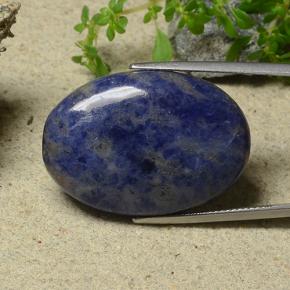 Sodalite naturale blu da 35,72 ct, taglio ovale, opaco