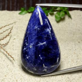 Sodalite Viola Blu naturale da 35.15 ct, Forma a pera, Opaco